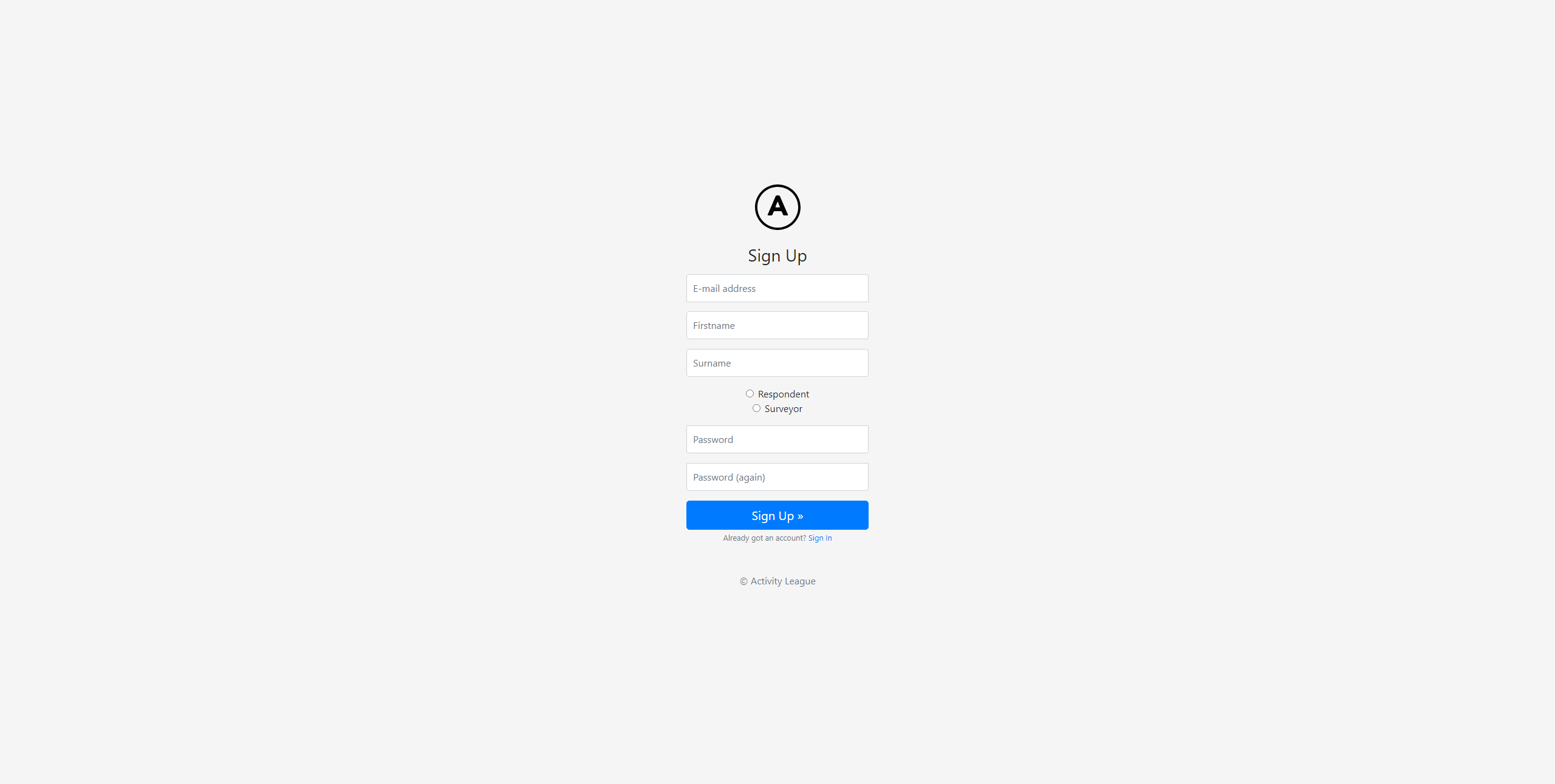 Signup Page