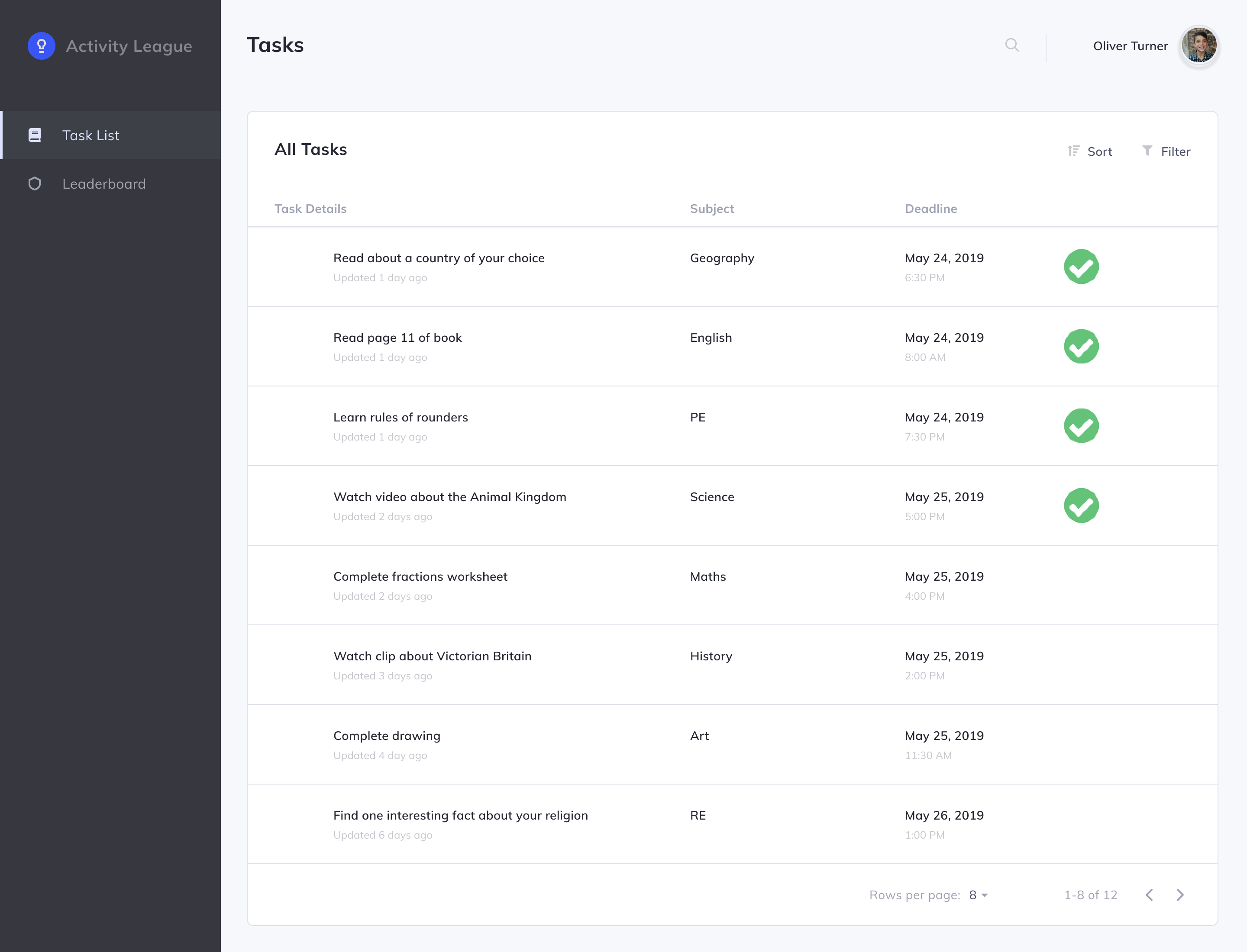 Student Dashboard Prototype